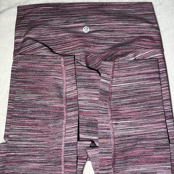 LIMITED EDITION Lululemon Pink & Gray Striped Leggings - Size - Picture 3 of 6